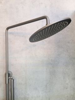 Душевая система с термостатом AltroBagno Intento 030421 GrNe серый/черный